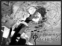 napis, robot, czlowiek, Full Metal Alchemist, symbol